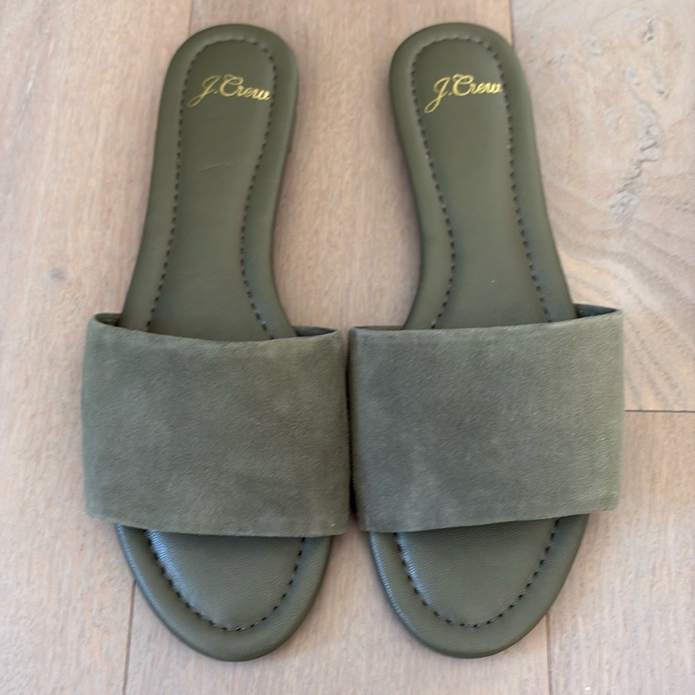 Jcrew Cora Slide Sandal Suede Leather 8